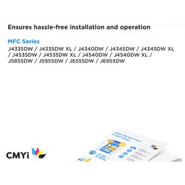 CMYi LC406XL Replacement Combo Pack Ink Cartridges for Brother MFC-J4340DW, J4345DW, J4535DW, J4535DW XL, J4540DW, J4540DW XL, J5855DW, J5955DW, J6555DW, J6955DW (1 Black, 1 Cyan, 1 Magenta, 1 Yellow)