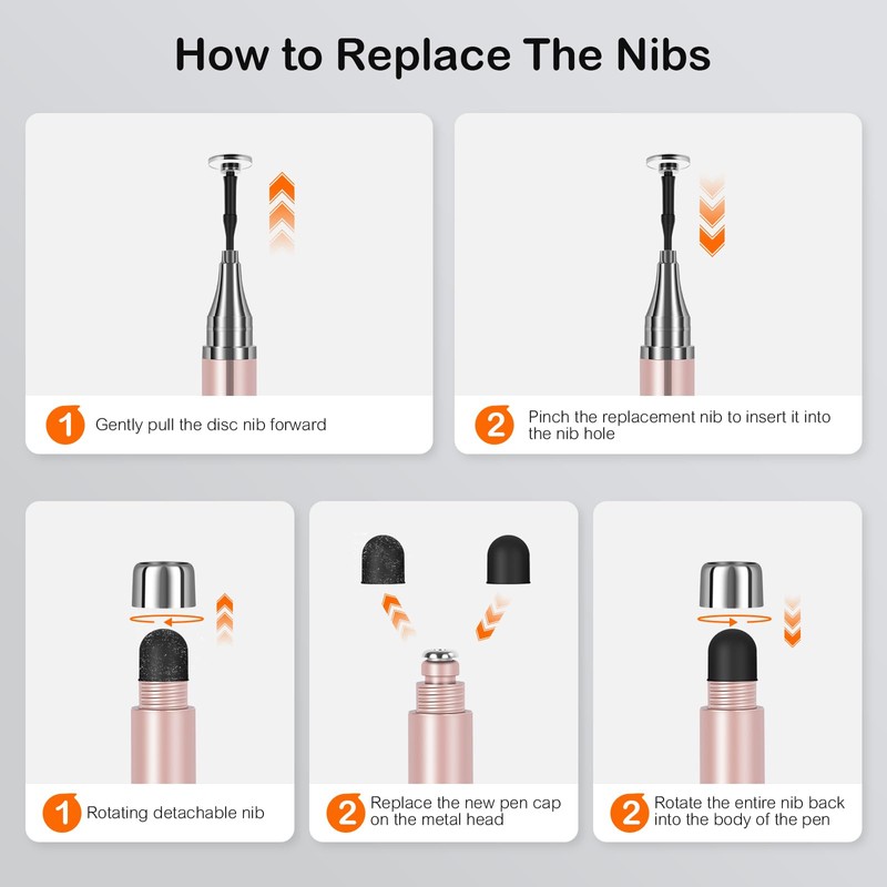 3-Pack Tablets Stylus Pen for All Touchscreen with Precision Disc