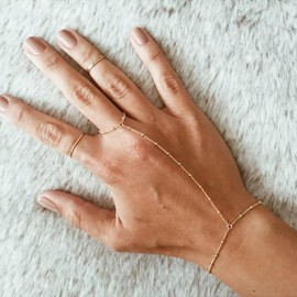 ANYILVTULI Beads Slave Bracelet for Women Jewelry Pretty Dainty 2023300 (Gold)