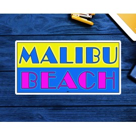 Malibu Beach California Decal Sticker 3.75" 80's Groovy