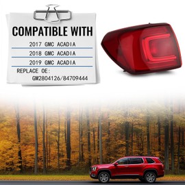 Gefitway LED Tail Light Compatible with 2017 2018 2019 GMC Acadia Rear Taillight Assembly (Red Outer) Left Driver Side Replace GM2804126 84709444