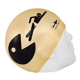 escualo Gorra para Natacion Unisex Adulto Modelo Pacman (Silicon) Impermeable, Unitalla, Color Oro