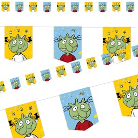 The Olchis Bunting as Decoration for Children's Party and Children's Birthday Parties Made of Paper, 350 cm Long, with Attachment Cord, Olchi Garland, Party Chain, Children's Birthday Party