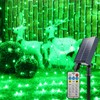 YAOZHOU Solar Christmas Net Lights Outdoor Waterproof,Green 264Led 9.9Ft*6.6Ft Mesh