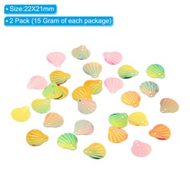 PATIKIL 30 Gram/1 Ounce Sequins and Spangles, 2Pcs Mixed Sequins for Crafts DIY Arts Wedding Celebration Supplies Greeting Card Decoration, Mix Colors, Small Shell