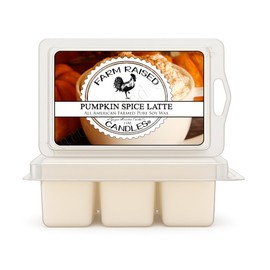 Farm Raised Candles - Pumpkin Spice Latte Wax Melts 2-Pack (6 oz) | 100% American Soy Wax • Hand-Poured • Cozy Fall Coffee Scent • Pet Safe • Gift Ready • 6 Cubes Each