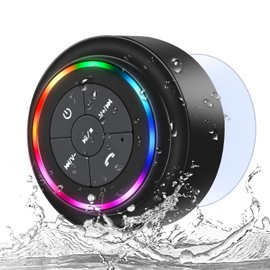 NITMTYOU NITMTYOU Bluetooth Shower Speaker, Portable Bluetooth Wireless Waterproof Speaker for Pool, Floating IP67 LED Light Bathroom Speaker with Suction Cup for Camping Beach, Valentines Electronic Gifts