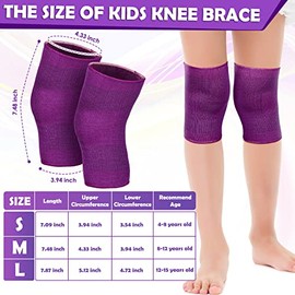 3 Pares Rodilleras para Niños Soporte de Almohadilla de Rótula para Niños Protector de Rodilla Elástico Flexible Transpirable Rodilleras de Compresión para Voleibol Baloncesto Patinaje (M)