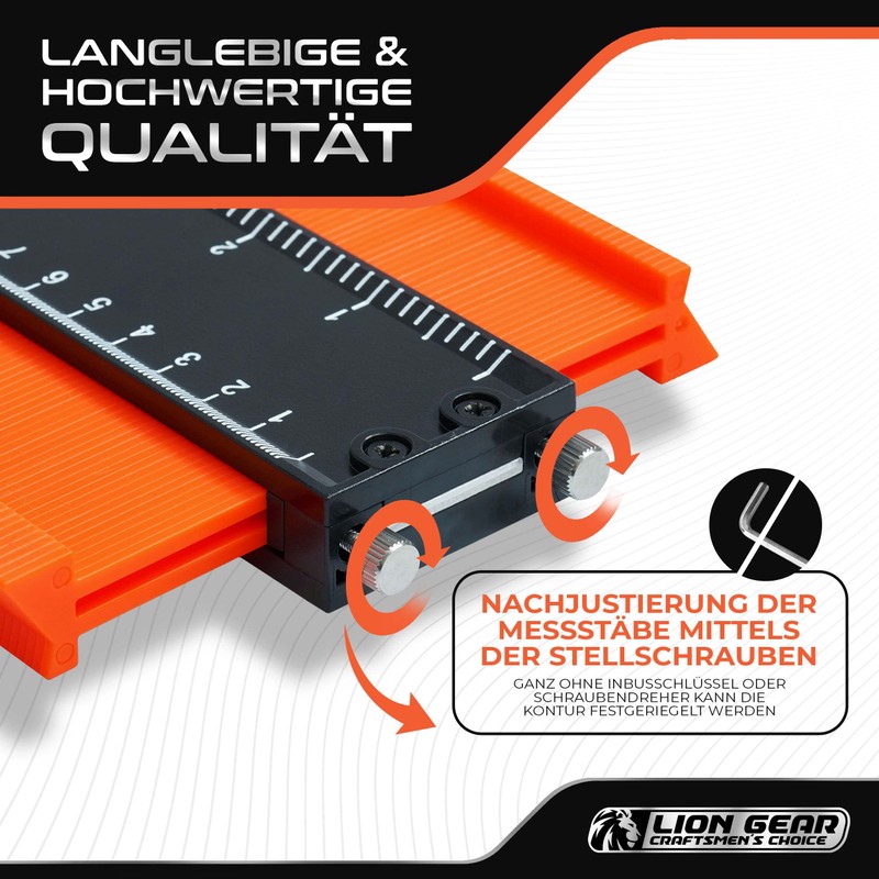 LION GEAR CRAFTSMEN'S CHOICE Contour Gauge Set 12.5 cm &