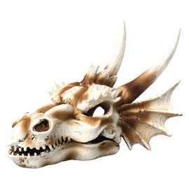 KONTONTY Vivid Dragon Skull Figurine Decorative Aquarium Ornament for Unique Decor Lightweight and Chic Courtyard Supply for