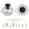Goeco Industrial Ceiling Light, Black with Spiral Cage Lampshade, E27