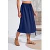 TASAMO Women's Summer Boho Elastic High Waist Midi Skirt A-Line