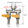 Joywayus 3 Way Copper Shut Off Gas Ball Valve Kit