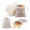 AKOAK 20 Pcs 4 x 3 Inches Muslin Drawstring Bags,Natural