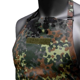 Café Viereck ® German Army Camouflage BBQ BBQ Apron Cooking Apron Unisex for Men and Women with Patch Surface and Pockets, Green
