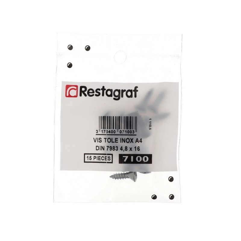 15 x A4 Stainless Steel Countersunk Head Self Tapping Screws