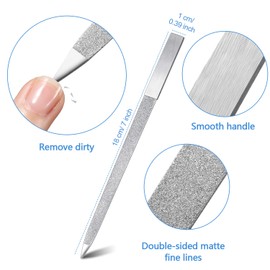 Mudder 3 Pcs Metal Diamond Nail File Sets for Women Men Silver Stainless Steel Metal Double Side Fingernail Toenail Buffer Filers Emery Boards for Salon Home Travel Manicure Pedicure Nail Care Tool