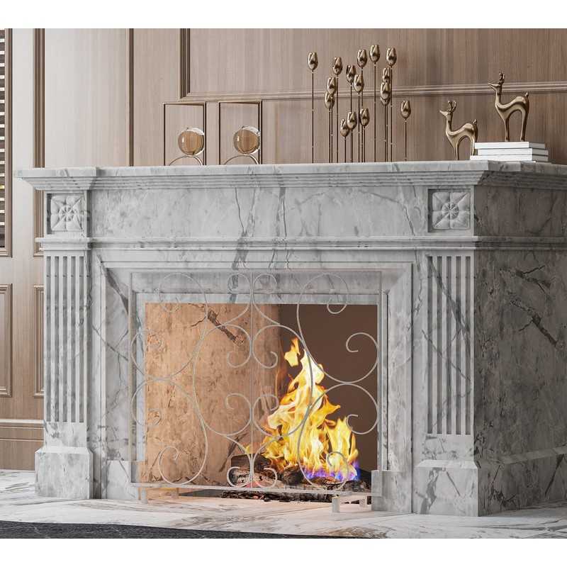 Kingson Single Panel Decorative Fireplace Screen Stand Alone Cover Handcrafted