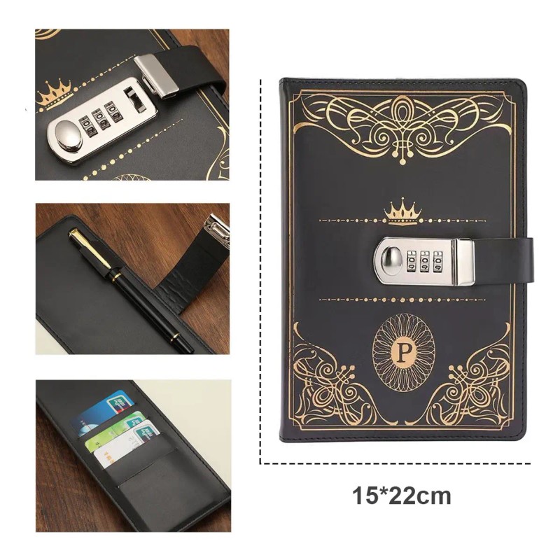 Agenda De Cuero Con Candado Diario Personal 150 Hojas A5