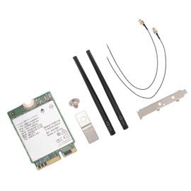 Adaptador de Alta Velocidad MU MIMO de Tarjeta WiFi 7 para 10 11, Red Interna para Ordenador Portátil, Tarjeta de Red BE200NGW (Tarjeta WiFi 7 con Antena y Soporte)