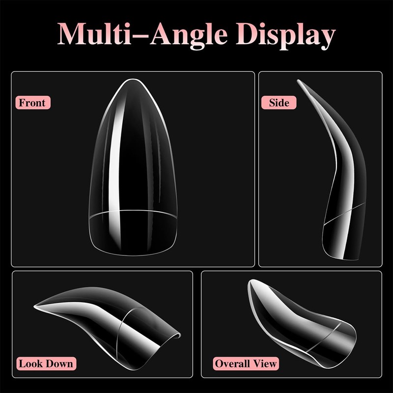 Acrylic Eagle Claw Nails 2 Boxes 200 Pcs White Transparent