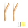 DEANKEJI Wooden Coat Hooks, Pack of 2 Wall Hooks, Wall