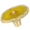 TUMBEELLUWA Natural Yellow Agate Slice Cabinet Knobs, Set of 4