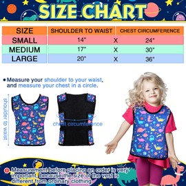 Janmercy Chaleco de compresión sensorial para niños, chaleco con peso para niños, transpirable, presión profunda, comodidad para autismo, chaleco con peso sensorial para problemas de procesamiento de estado de ánimo, dinosaurio (mediano)