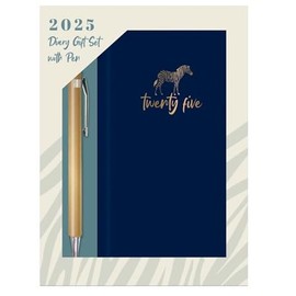 2025 Slim Week To View Butterflies Owl With Glitter Animated Animal Cut Diary (Blue)