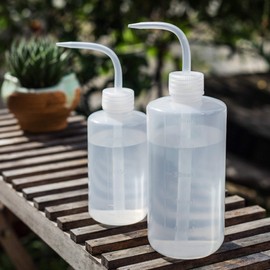 ORIMERC 2 Pack 500mL Watering Bottle with 15 feet Self Watering Wick Cord for Indoor Plants Succulent Cactus Plastic Squeeze Water Can Long Nozzle Waterer Bonsai Terrarium Orchids Seedling Lab Wash