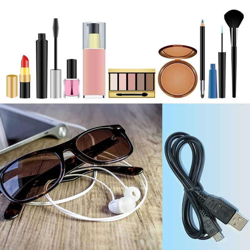 GLOBAL BOX Mesh Pouch, Black, Travel Cosmetic Pouch, Large, Medium,