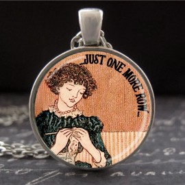 Ever & Anon Just One More Row Crochet Necklace Funny Gift for Crocheters Crocheting Jewelry