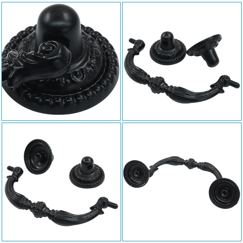 Zorveiio 4Pcs 2.75 Inch Hole Spacing Vintage Bail Pull Handles,