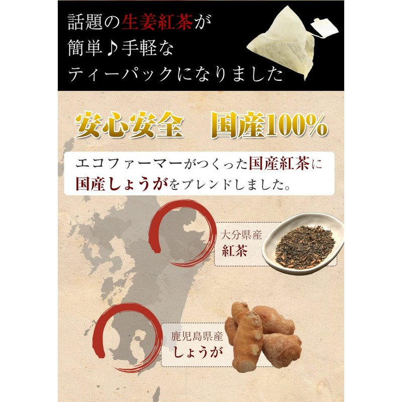 Tea no Heart Ginger Tea Made in Japan, 0.07 oz