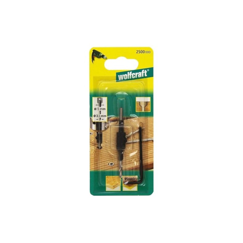 wolfcraft Pre-drill with countersink diameter 3.5 - 9.5 mm, 2500000