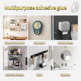 6 Meters, 2 Rolls Nano Double Sided Tape Heavy Duty,Extra Strong Transparent Mounting Tape，Reusable for Photo Carpets and Posters（6Metre x 2cm x 2mm）