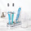 mDesign Plastic Toothpaste and Toothbrush Holder Center with Cup/Cover -