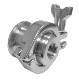 QiiMii Stainless 316 Tri Clamp Air Blow Check Valve with 2" Tri clamp Adapter to 1/2" FNPT Thread Ferrule Sanitary Pipe Fitting