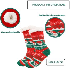 Scinzene Christmas Socks Women's 39-42, Cuddly Socks Christmas, Christmas Socks, Advent Calendar Socks, Cuddly Socks Christmas Women, Perfect Gifts for Winter and Holidays, 1