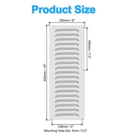 PATIKIL 6 x 16 Inch 304 Stainless Steel Vent Cover, Screen Air Grille Ventilation Cover HVAC Louvered Grill for Home Kitchen Fireplace Bathroom Wall Ceiling, Silver Tone