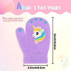 3 Pairs Kids Knitted Mittens Toddler Winter Gloves Boys Stretch Mittens Magic Full Finger Warm Mittens