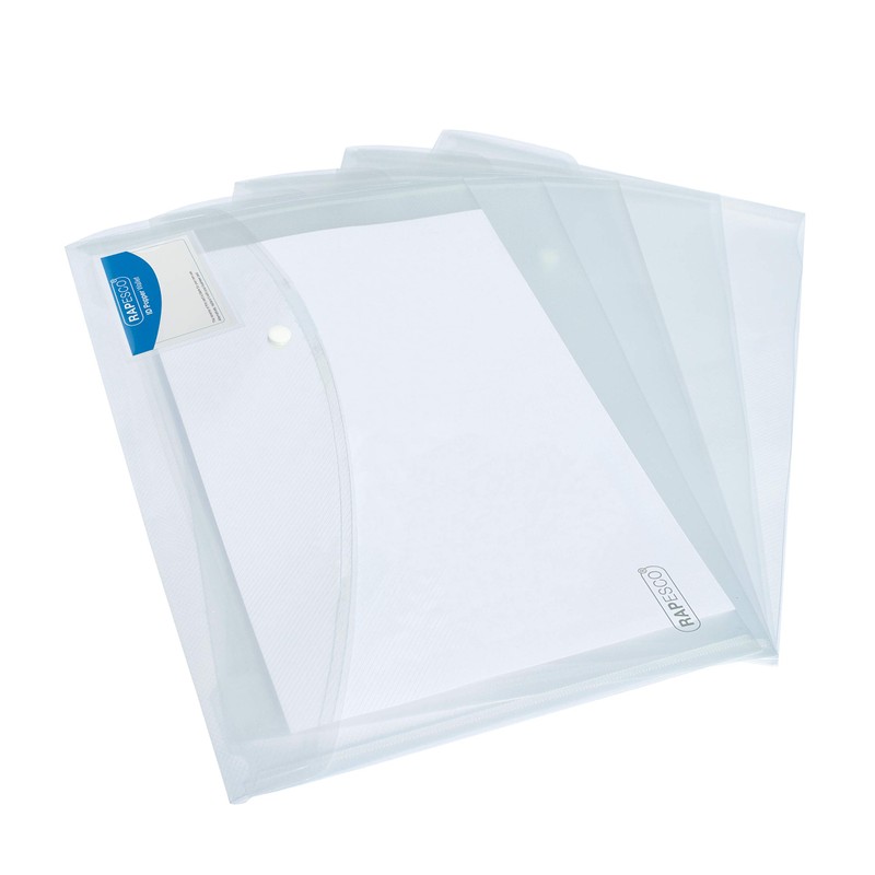 Rapesco 1629 A4+ ID Snap Folder - Clear - 5