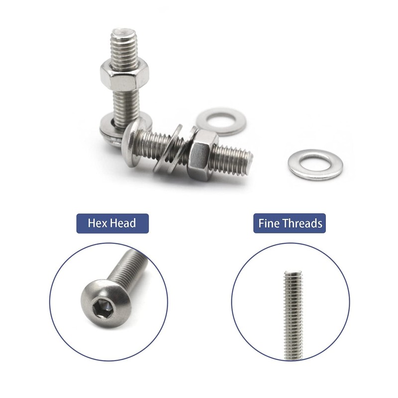 Generic 1200 PCS Nuts and Bolts Assortment Kit, Metric M2