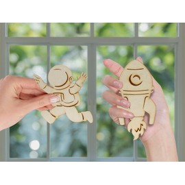 Summer-Ray 28 Wooden Space Theme Laser Cutout DIY Craft Home Decoration Art Embellishment Room Decoration