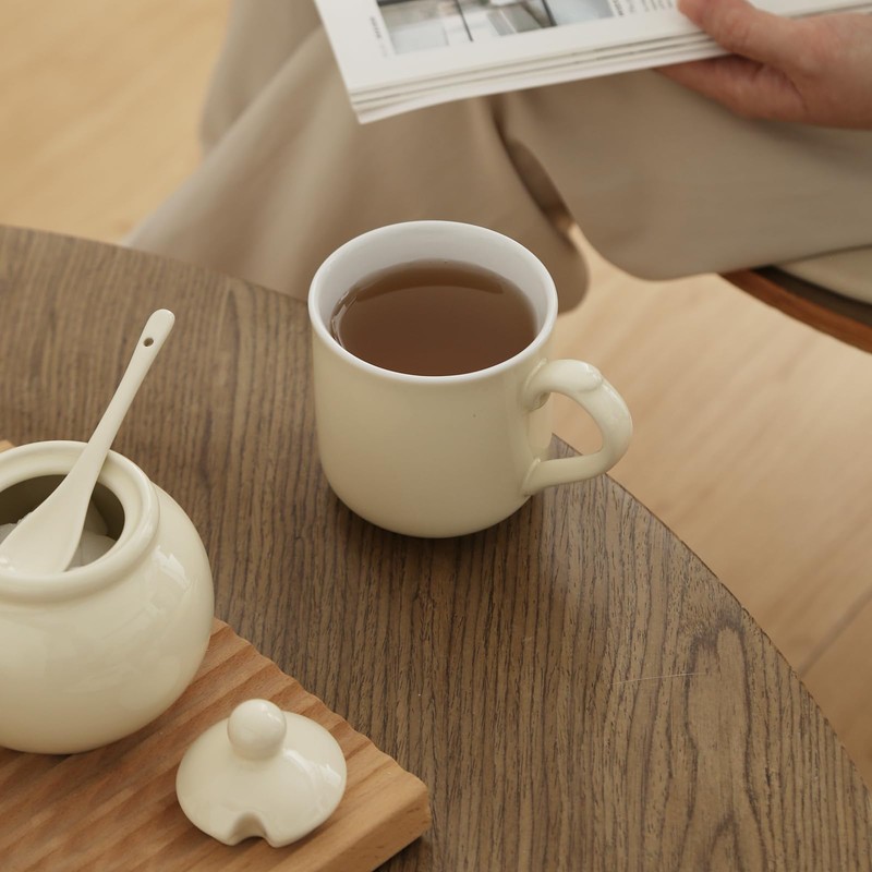 London Pottery Ceramic Sugar Jar with Lid and Spoon,Porcelain Seasoning