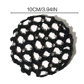 TSUOUKL Pack of 5, net for hair, hair nets hairstyles, hair net, hair net, bun net, ballet bun net, crystal hair net, bun ballet girl, bun glitter, bun nets (with rhinestones)