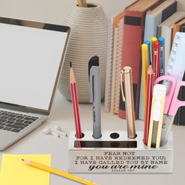 Isaiah 43:1 Bible Verse Pen and Pencil Holder, You Are Mine Scripture Christian Spiritual Gifts for Pastors Teachers Mentors Spiritual Leaders, Inspirational Thank You Gift Pencil Holder EDP40