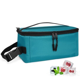 Cerbonny Small Lunch Bag,Small Cooler Bag,Small Lunch Box for Kids/Adult,Mini Cooler Bag with Buckle Handle,Insulated Cooler Bag for Work School Travel,Blue