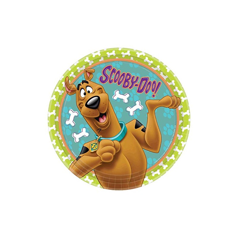 "Scooby Doo Zoinks" Teal and Green Round Party Paper Plates