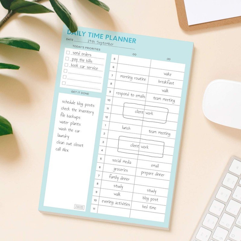 Sweetzer & Orange Time Block Planner. Undated Organizer To Do